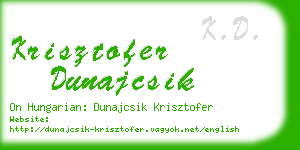 krisztofer dunajcsik business card